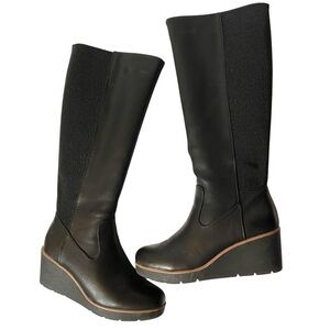 Naturalizer Soul Approve Knee High Boot Black Wedge Heel Women’s Size 7.5